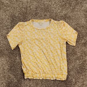 Michael Kors Yellow and White Floral Blouse